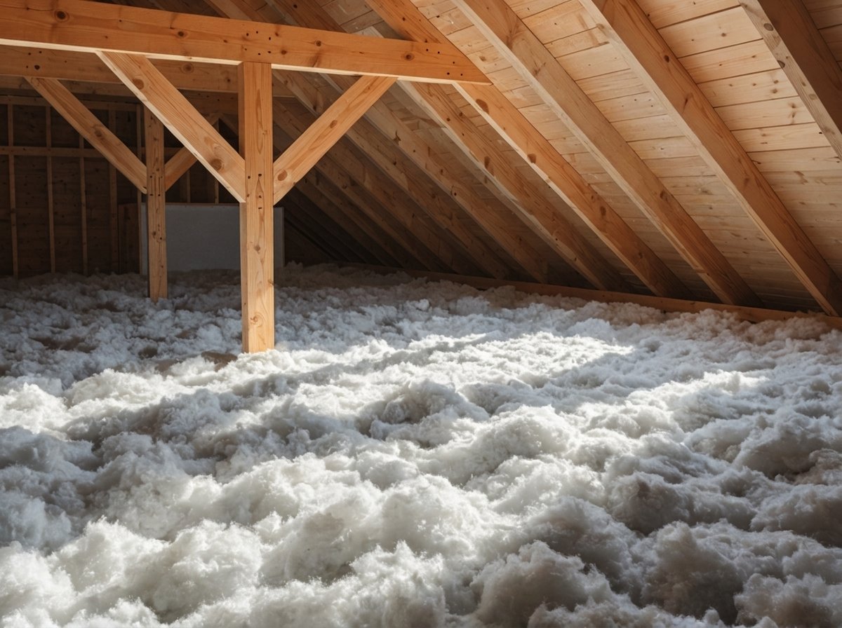 Isolation de l'entretoit en fibre de verre soufflée
